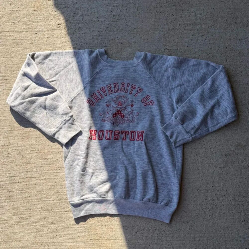 Vintage 70s Champion Blue Bar University of Houston Sweatshirt USA Made Medium